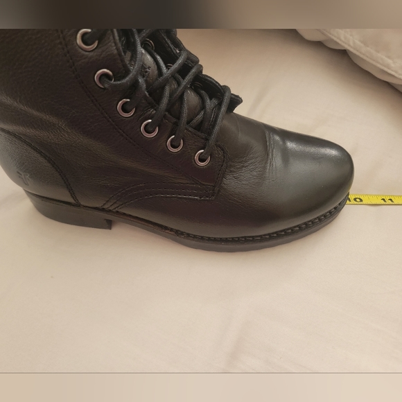 Frye Black Veronica Leather Combat Boots, size 5.5 - Picture 13 of 13